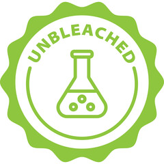unbleached green stamp outline badge icon label isolated vector on transparent background