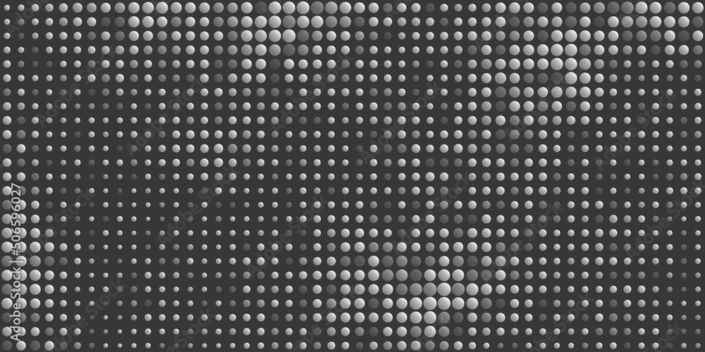 Poster abstract black and white spotted pattern - geometric mosaic texture with balls of various sizes, gen