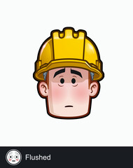 Construction Worker - Expressions - Concerned - Flushed