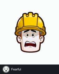Construction Worker - Expressions - Concerned - Fearful