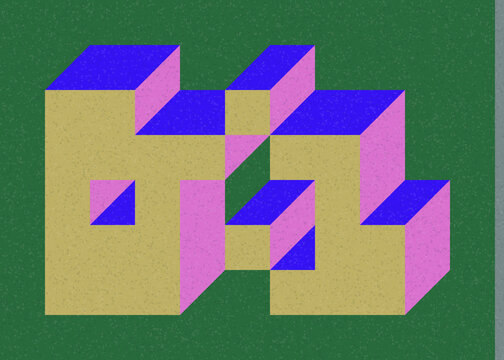 Implementation of Edward Zajec&rsquo;s &ldquo;Il Cubo&rdquo; from 1971. Essentially a Truchet tile set of 8 tiles and rules for placement art illustration