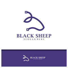Head Sheep logo design vector, Creative Sheep logo concepts template illustration.