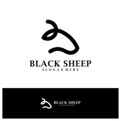 Head Sheep logo design vector, Creative Sheep logo concepts template illustration.