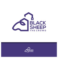 City with Head Sheep logo design vector, Creative Sheep logo concepts template illustration.