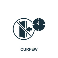 Curfew icon. Monochrome simple Quarantine icon for templates, web design and infographics