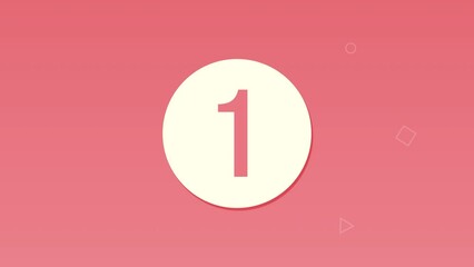 シンプルでかわいいカウントダウンモーショングラフィックス（543210）