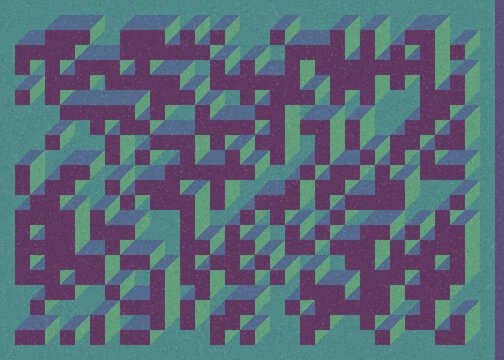 Implementation of Edward Zajec&rsquo;s &ldquo;Il Cubo&rdquo; from 1971. Essentially a Truchet tile set of 8 tiles and rules for placement art illustration