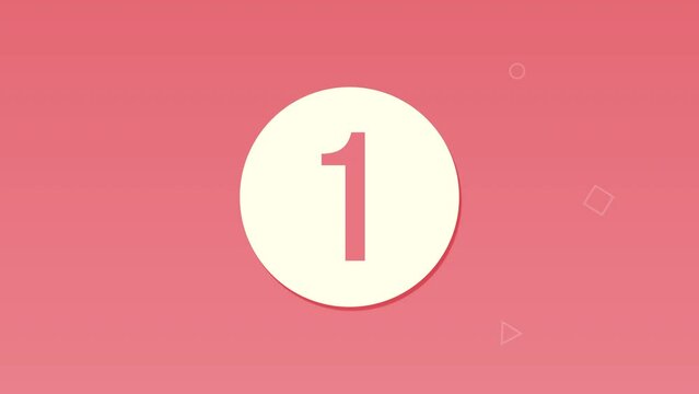 シンプルでかわいいカウントダウンモーショングラフィックス（543210）