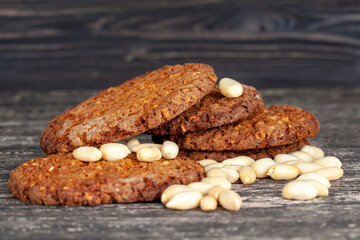 delicious crunchy cookies with peanuts