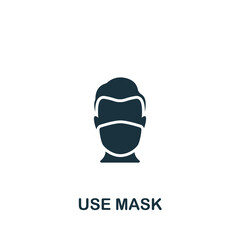 Use Mask icon. Monochrome simple Quarantine icon for templates, web design and infographics