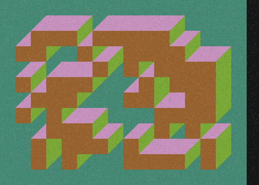 Implementation of Edward Zajec&rsquo;s &ldquo;Il Cubo&rdquo; from 1971. Essentially a Truchet tile set of 8 tiles and rules for placement art illustration