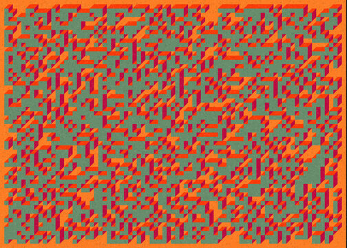 Implementation of Edward Zajec&rsquo;s &ldquo;Il Cubo&rdquo; from 1971. Essentially a Truchet tile set of 8 tiles and rules for placement art illustration