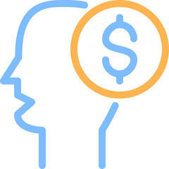 thinking colored line icon