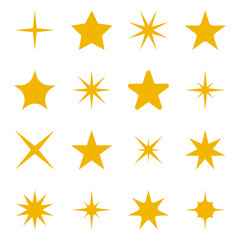 Star vector icons. Golden stars collection. Vector illustration