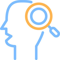 thinking colored line icon