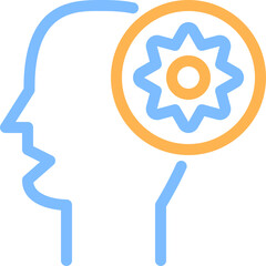 thinking colored line icon