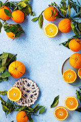 sliced into pieces juicy ripe oranges close up