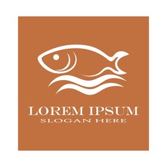 Fish logo design illustration template icon vector