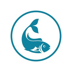 Fish logo design illustration template icon vector