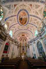 Fototapeta na wymiar Interior of the church of San Giovanni Evangelista (St. John the Evangelist) in the historic center of Scicli