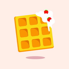 Waffle cartoon vector. Fast food cartoon element illustration. Flat of fast food vector isolated. Breakfast food collection. Eps 10.