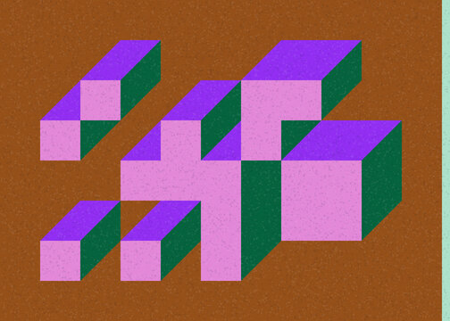 Implementation of Edward Zajec&rsquo;s &ldquo;Il Cubo&rdquo; from 1971. Essentially a Truchet tile set of 8 tiles and rules for placement art illustration