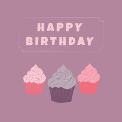 Happy Birthday cupcake. Tasty cupcakes
