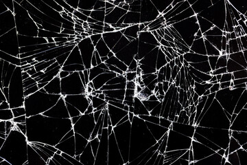 old dirty glass with a lot of cracks