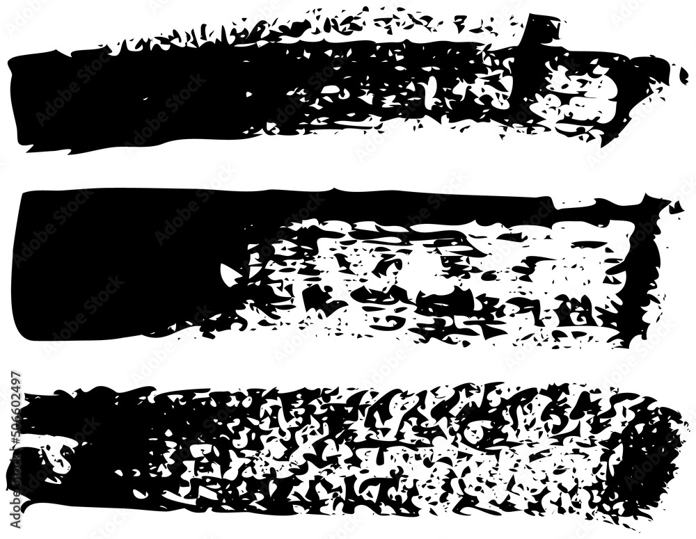 Poster set of different abstract shapes, smears and prints. black design elements isolated on white backgro