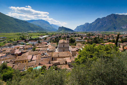 Overview of the village of Arco north of Lago di Garda in Italy