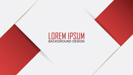Red banner template in minimalist style for background design
