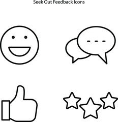 feedback icon set isolated on white background. good feedback icon thin line outline linear good feedback symbol for logo, web, app, UI. good feedback icon simple sign.