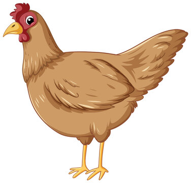 A chicken in cartoon style