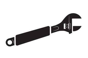 Wrench tool for repair service equipment. Mechanical engineering symbol. Vector.
