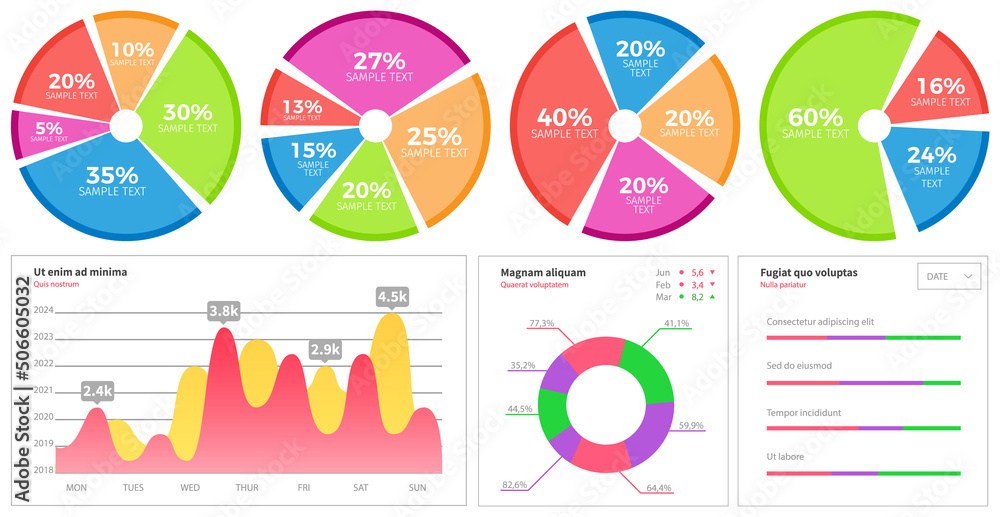 Poster infographic chart vector template. annual statistics curve graph design. market data diagrams. graph