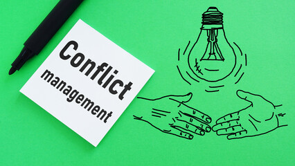 Conflict management is shown using the text