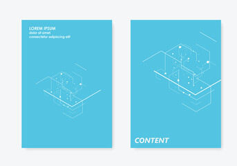 Science network pattern. Connecting lines and dots on simple background. Vector cover templates for web, report or presentation