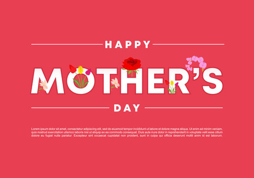 Happy mother day background with flower and pink color.