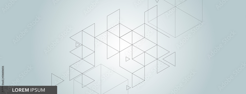 Aufkleber Vector banner design. White background with hexagon and triangles pattern