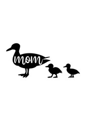 silhouette of a duck mom