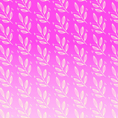  white leaf  on pink gradient background .