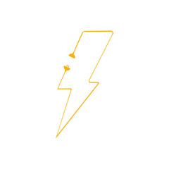 Lightning with electrical plug. Electrical plug logo vector icon illustration design. Electricity concept.