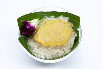 Thai dessert, Sweet sticky rice with egg custard