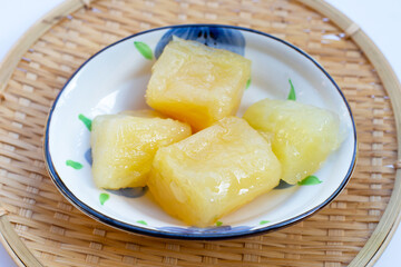 Tapioca in syrup. Sweet dessert