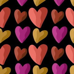 Seamless valentines pattern with hearts for postcard and gifts and cards 