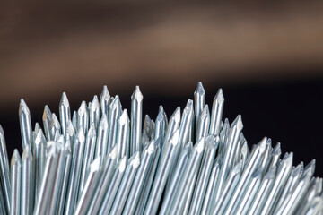 metal nails coated with zinc to protect against corrosion