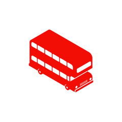 London Red double decker icon isolated. UK Landmark sign. Vector illustration