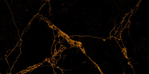 Black marble background with yellow veins. natural marble texture, dark brown marble background