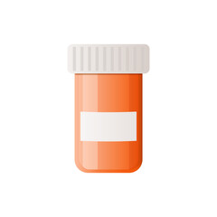 Bottle for pills isolated on white background