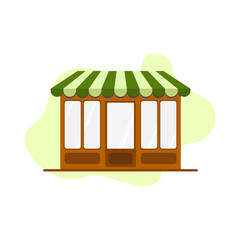 Shop stores icon vector illustration. Marketplace, shop building icon.